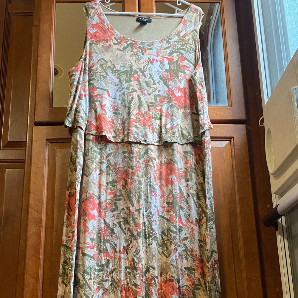U-Lnit Woman Size 1X Multi-Color Sleeveless Maxi Dress. Fairycore Summer Grunge